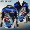 Bluejose Salmon Fishing Dark Blue Scratch American Flag scratch Sport Custom Name & Team Name 3D Shirts