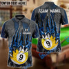 BlueJose Billiards Ball 9 Monster Hand Personalized Name Shirt (4 Colors)