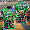 BlueJose Bowling And Pins Dab Never Give Up Graffiti Customized Name, Team Name 3D Shirt (4 Colors)