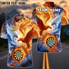 BlueJose Darts Dartboard Phoenix Fire & Ice Personalized Name Shirt