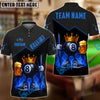 BlueJose Billiards 8 Ball King Fire Beer Style Personalized Name & Team Name Shirt (4 Colors)