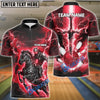 BlueJose Bowling And Pins Fantasy Knight Thunder Lightning Pattern Customized Name 3D Shirt (4 Colors)