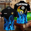 BlueJose Billiards Heavenly Flame Personalized Name, Team Name Unisex Shirt