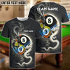 BlueJose Billiards 8 And 9 Ball Black And White Dragon Couple Personalized Shirt
