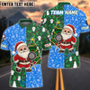 BlueJose Darts Merry Christmas Santa Multicolor Option Customized Name Shirt (3 Colors)