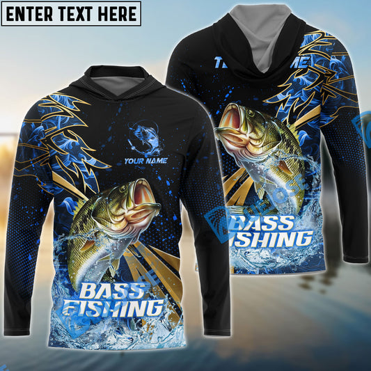 Bluejose Bass Fishing Hooked Jump Splash Custom Name & Team Name 3D Shirts