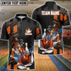 BlueJose Bowling And Pins Flame Smoke Customized Name 3D Shirt (6 Colors)