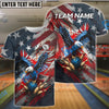 BlueJose Bowling American Eagle Patriotic Battle Art Personalized Name, Team Name 3D Shirt