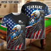 BlueJose Billiards Ball 8 Eagle Flag Of US Pattern Personalized Name, Team Name Unisex Shirt
