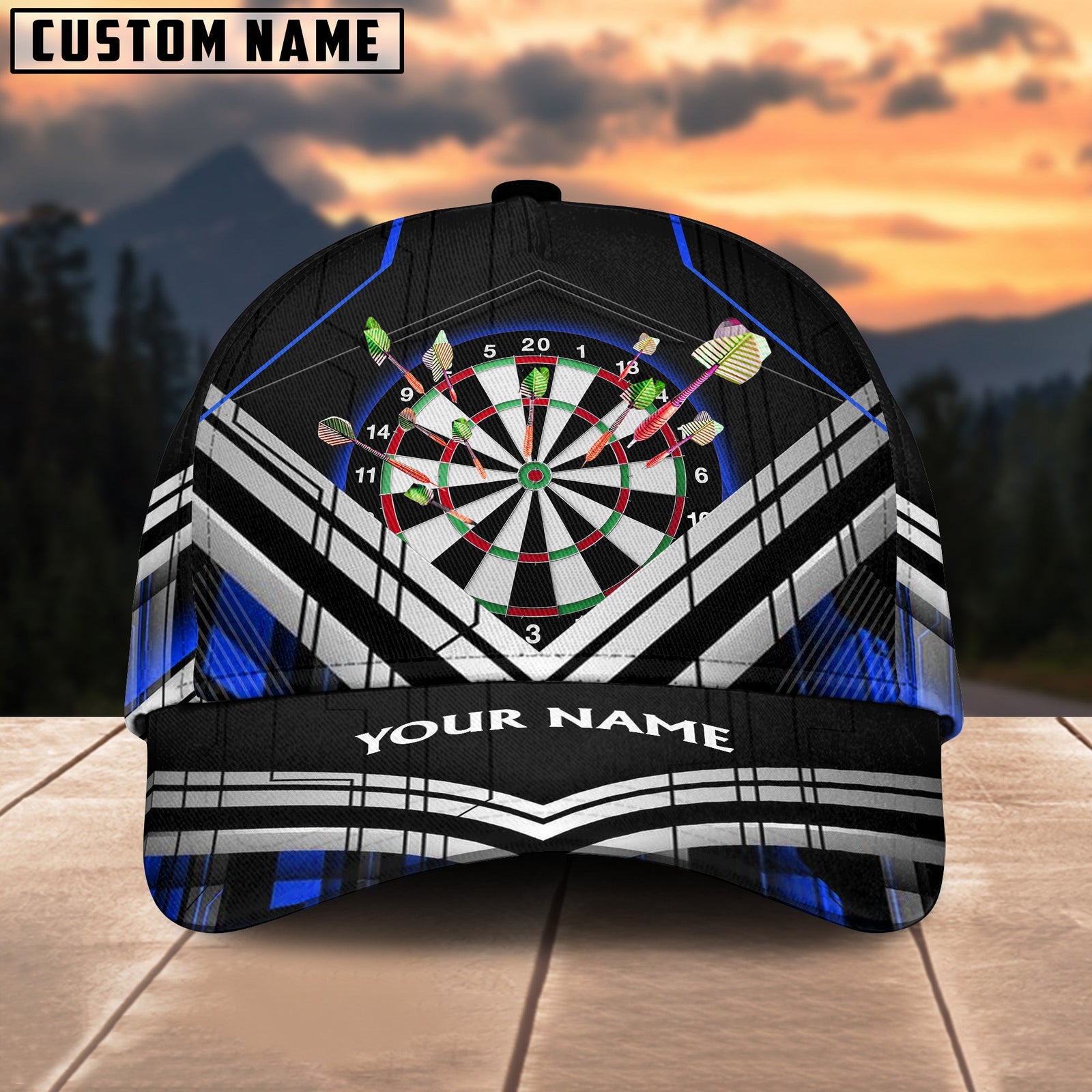 BlueJose Cyberpunk Darts Personalized Name Cap (6 Colors)