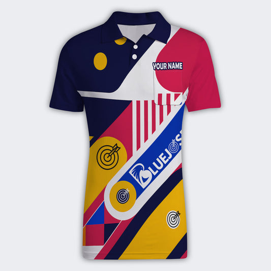 BlueJose Design Multicolor Dot Darts Personalized Name, Team Name Unisex Shirt