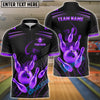 BlueJoses Bowling And Pins King Crown Customized Name 3D Shirt ( 6 Colors)