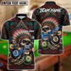 BlueJose Billiards Ball 8 Skull Tribal War Chief Customized Name, Team Name 3D Shirt