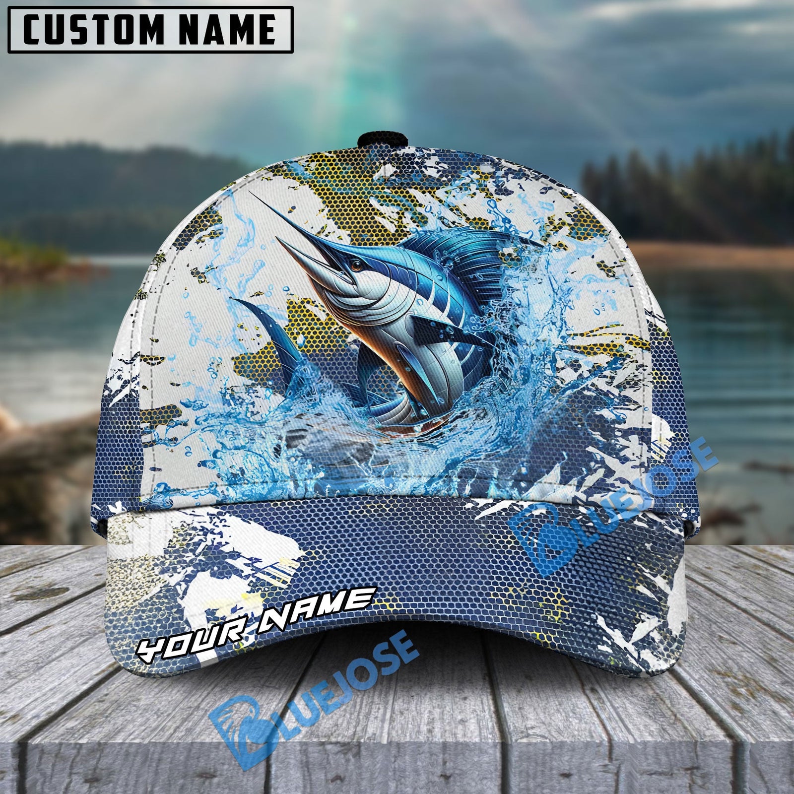 Bluejose Marlin Fishing Hooked On Victory Personalized Cap