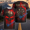 BlueJose Darts Punisher Skull Blood Dartboard Personalized Name, Team Name Unisex Shirt (4 Colors)