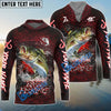 Bluejose Bass Fishing Red Dragon Scale Lightning Custom Name & Team Name 3D Shirts
