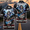 BlueJose Darts American Flag Skull Cracked Style Personalized Name Shirt