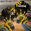 BlueJose Bowling And Pins Grunge Flame Customized Name 3D Shirt ( 6 Colors)