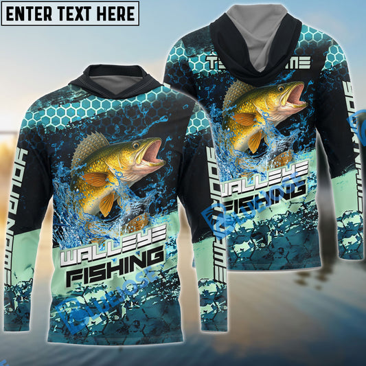 Bluejose Walleye Fishing Aqua Strike Custom Name & Team Name 3D Shirts