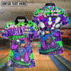BlueJose Bowling & Pins Built Different Skateboard Dinosaur Graffiti Customized Name, Team Name 3D Shirt (4 Colors)