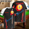 BlueJose Billiards Ball 9 Fire Cue Personalized Name, Team Name Unisex Shirt (4 Colors)