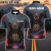 BlueJose Darts Evil Teddy Bear with Dartboard Customized Name, Team Name 3D Shirt (4 Colors)