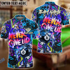 BlueJose Billiards Ball 8 Graffiti Pattern Never Give Up Personalized Name & Team Name Shirt (4 Colors)