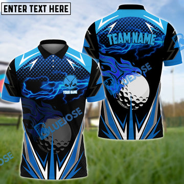 BlueJose Premium Golf Ball Blue Fire Customized Name, Team Name 3D Shirts