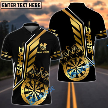 BlueJose Darts King's Crown Design Customized Name, Team Name 3D Shirt (4 Colors)