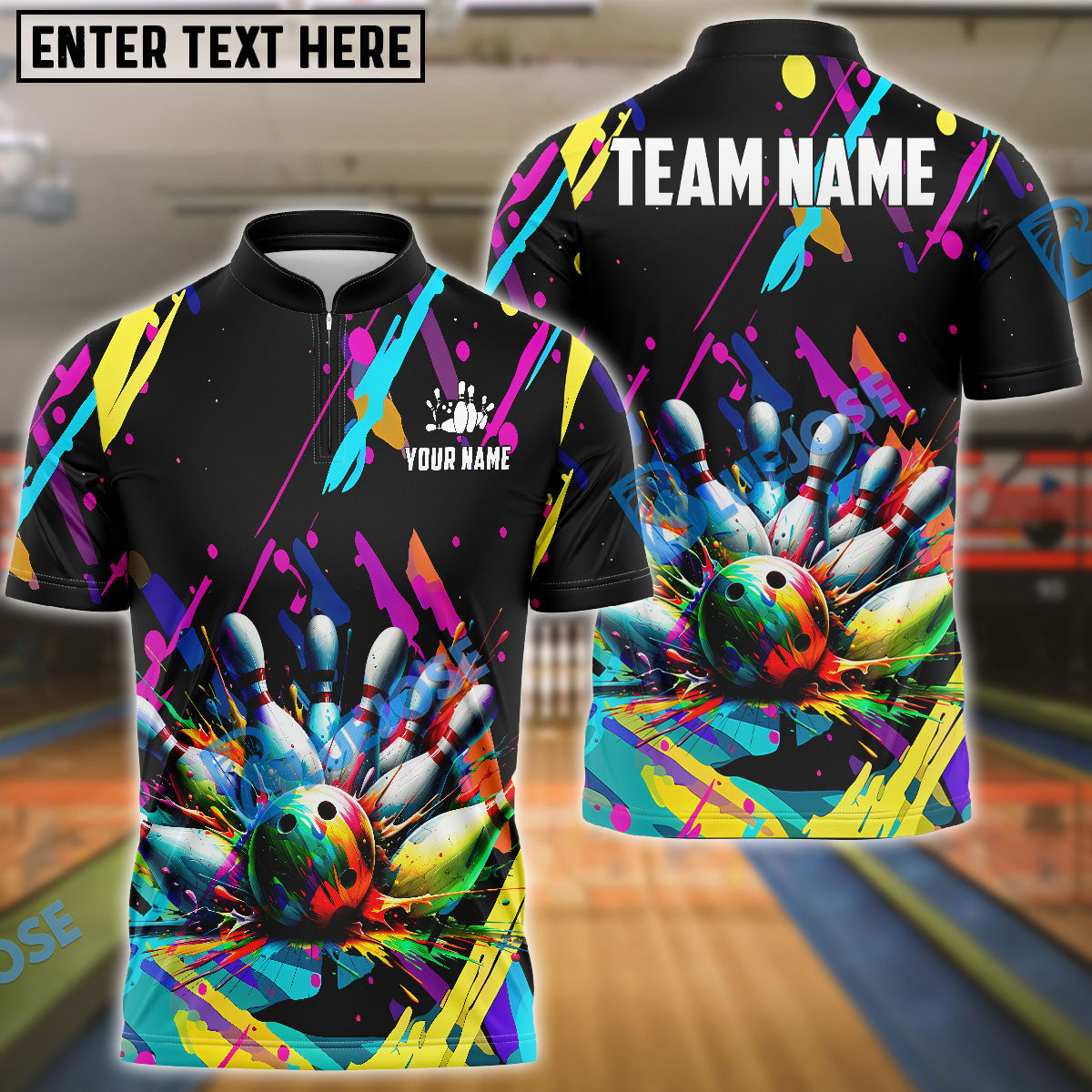 BlueJose Bowling Graffiti Splash Paint Personalized Shirt