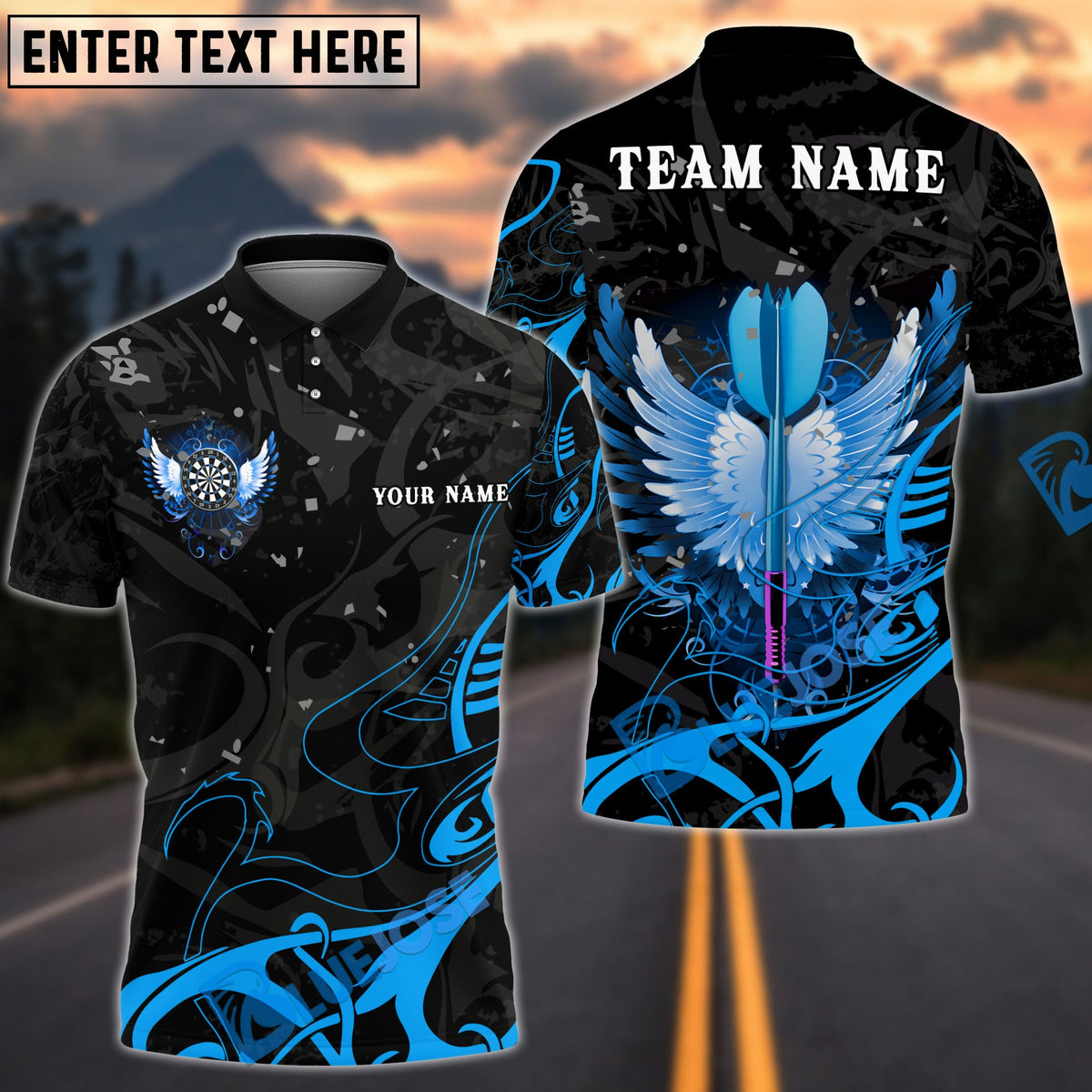 BlueJose Darts Arrow With Beautiful Wing Personalized Name Shirt (4 Colors)