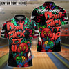 BlueJose Bowling And Pins Bear Scary Teddy Graffiti Style Customized Name, Team Name 3D Shirt (4 Colors)