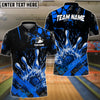 BlueJoses Bowling And Pins Grunge Flame Customized Name 3D Shirt ( 6 Colors)