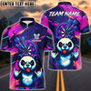 BlueJose Darts Angry Panda Neon Graffiti Customized Name, Team Name 3D Shirt (4 Colors)