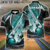 BlueJoses Bowling And Pins Dejavu Drift Multicolor Customized Name 3D Shirt ( 4 Colors )