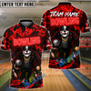 BlueJose Bowling And Pins Neon Bulldog Cool Strike Customized Name, Team Name 3D Shirt (4 Colors)