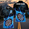 BlueJose Darts Flame Dartboard Champion Customized Name, Team Name 3D Shirt (4 Colors)