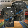 BlueJose Bowling Wolf Hati Norse Rune Graphic Customized Name, Team Name 3D Shirt (6 Colors)