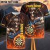 BlueJose Darts Flame Pointing Reaper Personalized Name, Team Name Shirt (4 Colors)