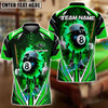 BlueJose Billiards Flaming 8-Ball Cool Style Personalized Name, Team Name Unisex Shirt (4 Colors)