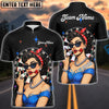 BlueJose Darts Pinup Girl Retro Style Multicolor Options Personalized Name Shirt (4 Colors)