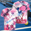 BlueJose Pickleball Pink Flamingo Personalized Name Unisex Shirt