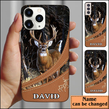 BlueJose Deer Hunting Forest Pattern Personalized Name Phone Case