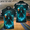 BlueJose Bowling Grim Reaper Beer Flame Customized Name, Team Name 3D Shirt (4 Colors)