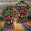 BlueJose Bowling And Pins Crazy Cartoon Teddy Bear Customized Name, Team Name 3D Shirt (4 Colors)