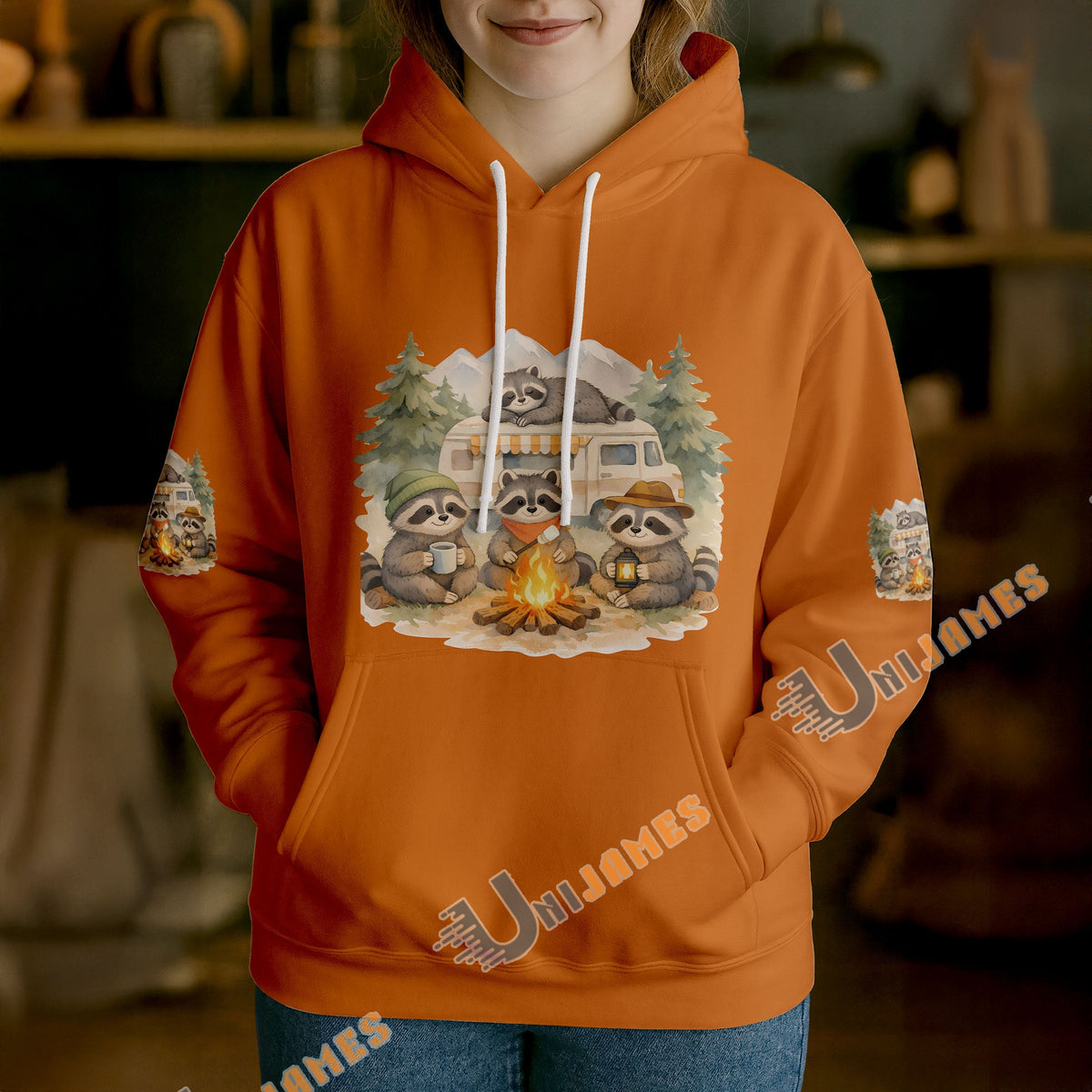 BlueJose Racoon Camping We Will Get There When We Get There Personalized Name Shirts