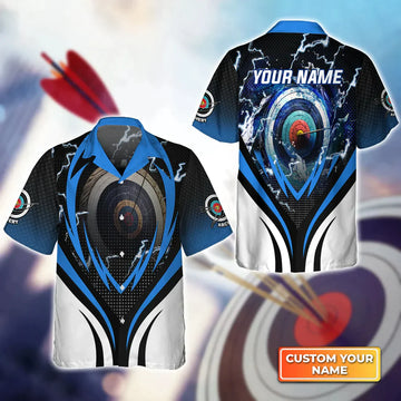 BlueJose Personalized Name Archery Target Board Whirlpool 3D Hawaiian Shirt