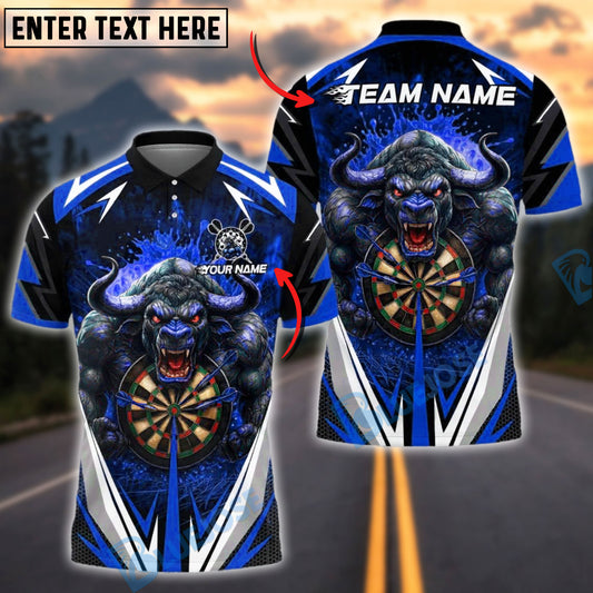 BlueJose Darts Fire Bull Customized Name, Team Name 3D Shirt (4 Colors)