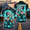 BlueJose Darts Bulldog Fire Flame Customized Name, Team Name 3D Shirt (4 Colors)