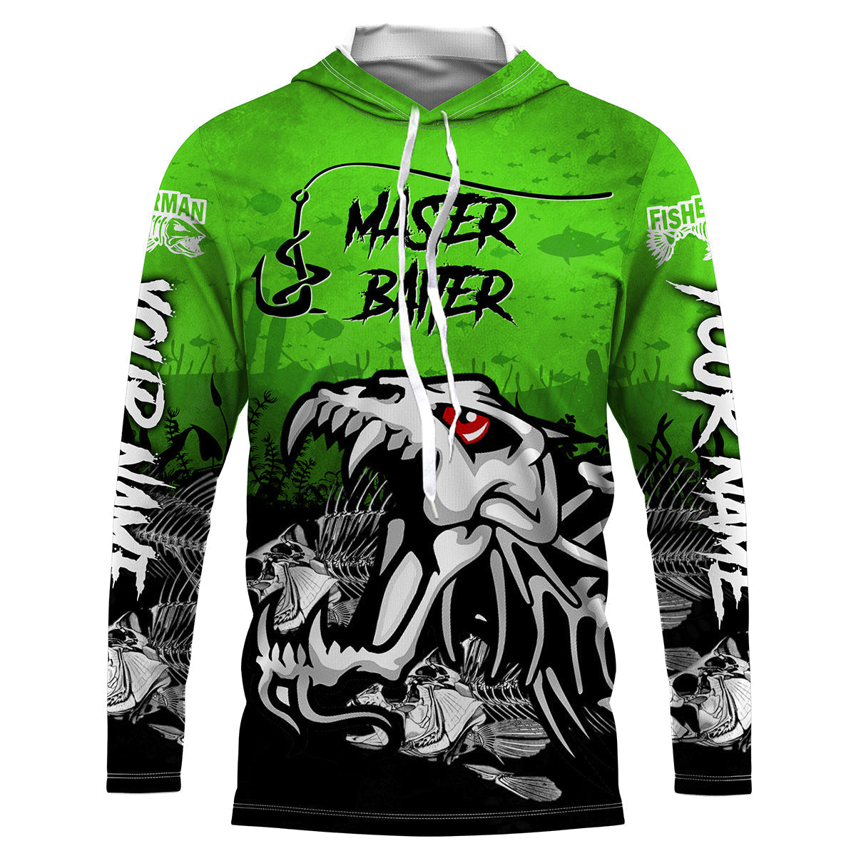 BlueJose Master Baiter Green Custom Name Fishing Shirt